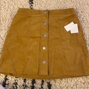 Corduroy snap skirt